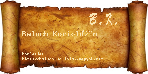 Baluch Koriolán névjegykártya
